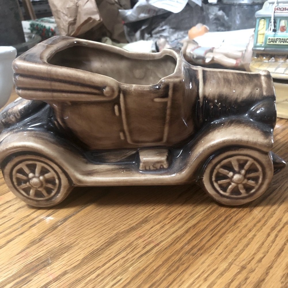 1950s McCoy Pottery Car Planter Automobile Old Plant Pot Marked USA